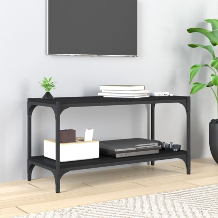 TV-Schrank aus Sperrholz und schwarzem Stahl, 80 x 33 x 41 cm von vidaXL, TV-Möbel - Ref: Foro24-819332, Preis: 44,18 €, Raba...