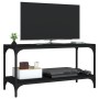 TV-Schrank aus Sperrholz und schwarzem Stahl, 80 x 33 x 41 cm von vidaXL, TV-Möbel - Ref: Foro24-819332, Preis: 44,18 €, Raba...