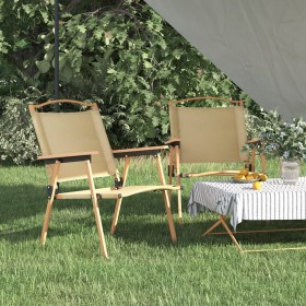 Sillas de camping 2 uds tela Oxford beige 54x55x78 cm