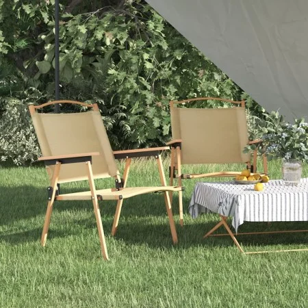 Camping chairs 2 pcs beige Oxford fabric 54x55x78 cm by vidaXL, Garden chairs - Ref: Foro24-319484, Price: 105,03 €, Discount: %