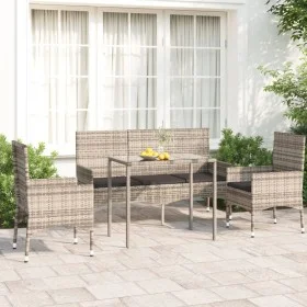 4-piece garden furniture set and gray synthetic rattan cushions by vidaXL, Garden sets - Ref: Foro24-319505, Price: 206,76 €,...