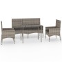 4-teiliges Gartenmöbel-Set und graue synthetische Rattankissen von vidaXL, Gartensets - Ref: Foro24-319505, Preis: 208,66 €, ...
