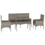 4-piece garden furniture set and gray synthetic rattan cushions by vidaXL, Garden sets - Ref: Foro24-319505, Price: 206,76 €,...