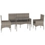 4-teiliges Gartenmöbel-Set und graue synthetische Rattankissen von vidaXL, Gartensets - Ref: Foro24-319505, Preis: 208,66 €, ...