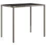 Set de muebles de jardín 4 pzas y cojines ratán sintético gris