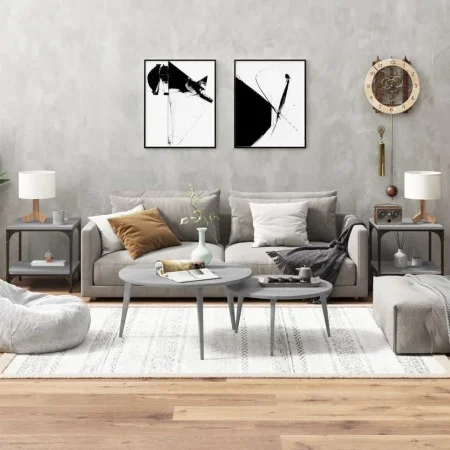 2 gray Sonoma plywood side tables 40x40x40 cm by vidaXL, Coffee table - Ref: Foro24-819384, Price: 54,99 €, Discount: %