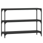 Estantería madera contrachapada y acero negro 100x33x70,5 cm