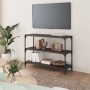 Estantería madera contrachapada y acero negro 100x33x70,5 cm de vidaXL, Librerías y estanterías - Ref: Foro24-819352, Precio:...