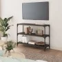 Regal aus Sperrholz und schwarzem Stahl, 100 x 33 x 70,5 cm von vidaXL, Bücherregale und Regale - Ref: Foro24-819352, Preis: ...