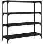 Plywood and black steel shelving 100x33x100 cm by vidaXL, Bookcases and shelves - Ref: Foro24-819357, Price: 65,15 €, Discoun...