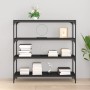 Plywood and black steel shelving 100x33x100 cm by vidaXL, Bookcases and shelves - Ref: Foro24-819357, Price: 65,15 €, Discoun...