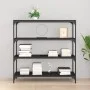 Plywood and black steel shelving 100x33x100 cm by vidaXL, Bookcases and shelves - Ref: Foro24-819357, Price: 64,26 €, Discoun...