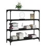 Plywood and black steel shelving 100x33x100 cm by vidaXL, Bookcases and shelves - Ref: Foro24-819357, Price: 64,26 €, Discoun...