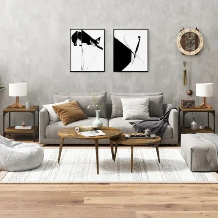 Side tables 2 units smoked oak plywood 40x40x40 cm by vidaXL, Coffee table - Ref: Foro24-819382, Price: 39,45 €, Discount: %