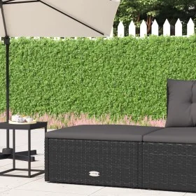 Garden stool with black synthetic rattan cushion by vidaXL, Modular outdoor sofas - Ref: Foro24-319589, Price: 69,07 €, Disco...