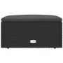 Garden stool with black synthetic rattan cushion by vidaXL, Modular outdoor sofas - Ref: Foro24-319589, Price: 69,07 €, Disco...