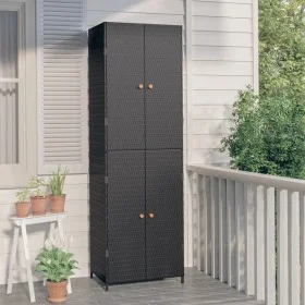 PE black rattan garden storage cabinet 59x40x180 cm by vidaXL, Lockers and storage cabinets - Ref: Foro24-319872, Price: 167,...