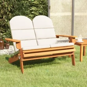 Banco de jardín Adirondack con cojines madera de acacia 126 cm de vidaXL, Bancos de jardín - Ref: Foro24-360039, Precio: 171,...