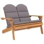 Banco de jardín Adirondack con cojines madera de acacia 126 cm de vidaXL, Bancos de jardín - Ref: Foro24-360040, Precio: 215,...