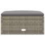 Gartenhocker mit grauem synthetischem Rattankissen von vidaXL, Modulare Sofas für den Außenbereich - Ref: Foro24-319602, Prei...