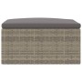 Gartenhocker mit grauem synthetischem Rattankissen von vidaXL, Modulare Sofas für den Außenbereich - Ref: Foro24-319602, Prei...