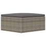 Gartenhocker mit grauem synthetischem Rattankissen von vidaXL, Modulare Sofas für den Außenbereich - Ref: Foro24-319602, Prei...