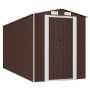 Dunkelbrauner Gartenschuppen aus verzinktem Stahl, 192 x 440 x 223 cm von vidaXL, Schuppen - Ref: Foro24-3147463, Preis: 661,...