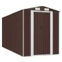 Dunkelbrauner Gartenschuppen aus verzinktem Stahl, 192 x 440 x 223 cm von vidaXL, Schuppen - Ref: Foro24-3147463, Preis: 630,...