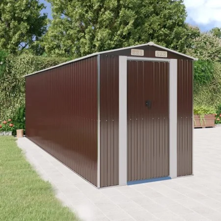 Cobertizo jardín acero galvanizado marrón oscuro 192x606x223 cm von vidaXL, Schuppen - Ref: Foro24-3147465, Preis: 786,43 €, ...