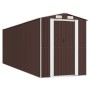 Cobertizo jardín acero galvanizado marrón oscuro 192x606x223 cm