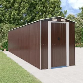 Gartenhaus aus dunkelbraunem verzinktem Stahl 192x772x223 cm von vidaXL, Schuppen - Ref: Foro24-3147467, Preis: 967,33 €, Rab...