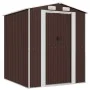 Dunkelbrauner Gartenschuppen aus verzinktem Stahl, 192 x 191 x 223 cm von vidaXL, Schuppen - Ref: Foro24-3147460, Preis: 294,...