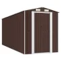 Cobertizo jardín acero galvanizado marrón oscuro 192x523x223 cm de vidaXL, Cobertizos - Ref: Foro24-3147464, Precio: 707,41 €...