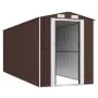 Cobertizo jardín acero galvanizado marrón oscuro 192x523x223 cm de vidaXL, Cobertizos - Ref: Foro24-3147464, Precio: 707,41 €...
