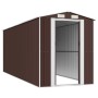 Cobertizo jardín acero galvanizado marrón oscuro 192x523x223 cm