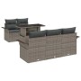 Conjunto de sofá de jardín con cojín 6 pcs Gris Poliratán