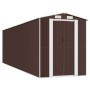 Dark brown galvanized steel garden shed 192x689x223 cm by vidaXL, Sheds - Ref: Foro24-3147466, Price: 921,79 €, Discount: %