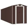 Dark brown galvanized steel garden shed 192x689x223 cm by vidaXL, Sheds - Ref: Foro24-3147466, Price: 863,04 €, Discount: %