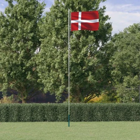 Denmark aluminum flag and mast 6.23 m by vidaXL, Flags and windsocks - Ref: Foro24-3147089, Price: 72,14 €, Discount: %