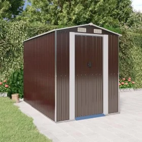 Dark brown galvanized steel garden shed 192x274x223 cm by vidaXL, Sheds - Ref: Foro24-3147461, Price: 390,88 €, Discount: %