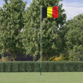 Belgien-Flagge und Mast aus Aluminium, 6,23 m von vidaXL, Fahnen und Windsäcke - Ref: Foro24-3147087, Preis: 73,59 €, Rabatt: %