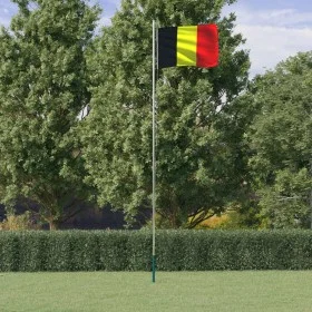 Belgien-Flagge und Mast aus Aluminium, 6,23 m von vidaXL, Fahnen und Windsäcke - Ref: Foro24-3147087, Preis: 72,14 €, Rabatt: %