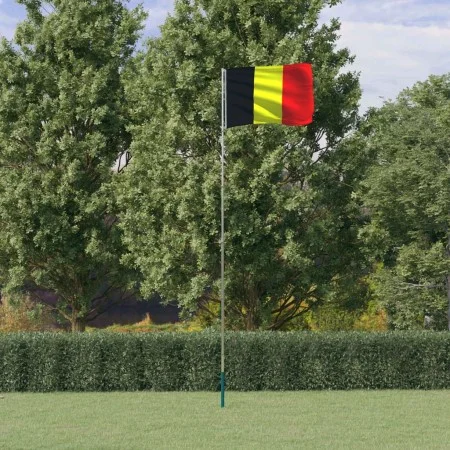 Belgian flagpole and flag, aluminum, 5.55 m by vidaXL, Flags and windsocks - Ref: Foro24-3147117, Price: 51,97 €, Discount: %