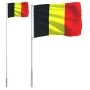 Belgian flagpole and flag, aluminum, 5.55 m by vidaXL, Flags and windsocks - Ref: Foro24-3147117, Price: 51,97 €, Discount: %