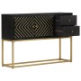Aparador de madera maciza de mango negro y dorado 110x30x75 cm de vidaXL, Aparadores - Ref: Foro24-353912, Precio: 235,12 €, ...