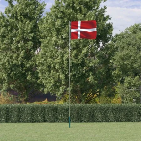 Denmark aluminum flag and pole 5.55 m by vidaXL, Flags and windsocks - Ref: Foro24-3147119, Price: 51,97 €, Discount: %