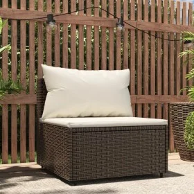 Central garden sofa with brown synthetic rattan cushions by vidaXL, Outdoor sofas - Ref: Foro24-319753, Price: 64,92 €, Disco...