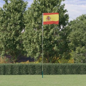 Mástil y bandera de España aluminio 5,55 m