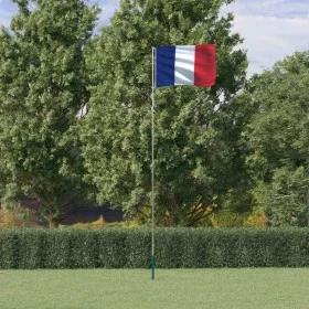 Mástil y bandera de Francia aluminio 5,55 m de vidaXL, Banderas y mangas de viento - Ref: Foro24-3147123, Precio: 53,55 €, De...