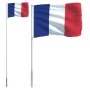 Aluminum France flag and mast 5.55 m by vidaXL, Flags and windsocks - Ref: Foro24-3147123, Price: 53,53 €, Discount: %
